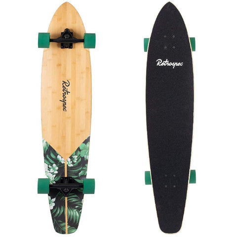 Zed Green Flora 44" Top Mount Bamboo Kicktail Longboard - Longboards USA